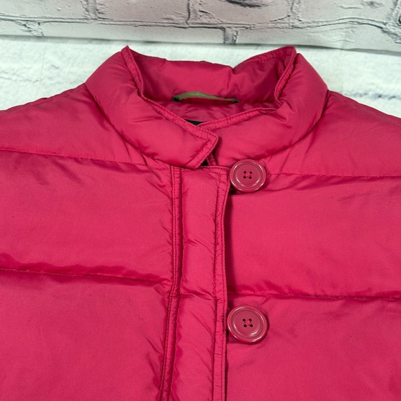 J.Crew Down Puffer Vest Womens Medium Pink Quilted Zip Button Preppy - Picture 11 of 15